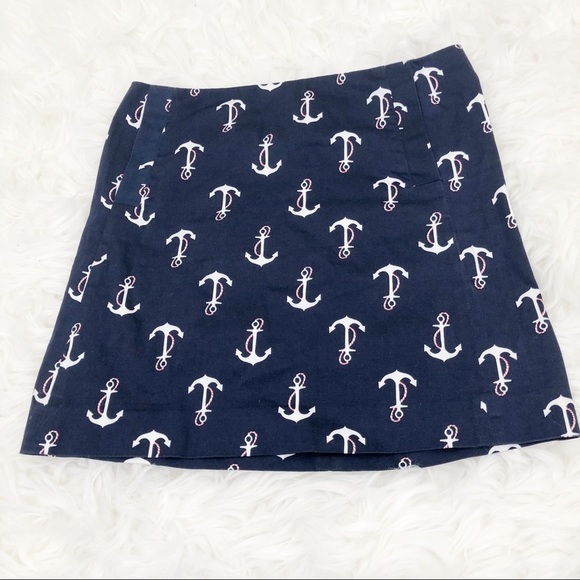 J. Crew Dresses & Skirts - J. Crew Navy Blue Anchor Print Mini Skirt Pockets